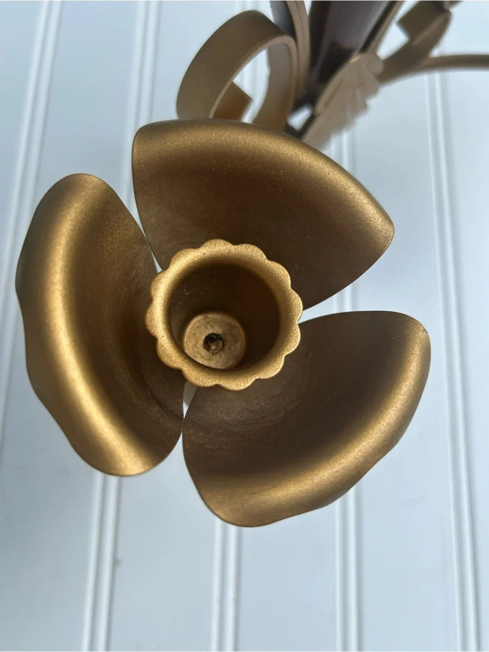 Vintage Sconce Gold Wood Wall Candle Holder Gallery Hollywood Regency 17x11